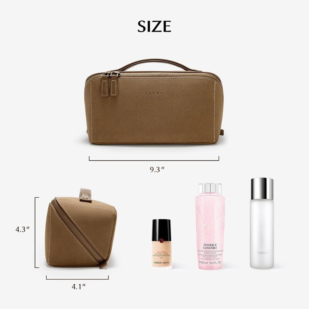 Women IC-Khaki Large Capacity Cosmetic Travel Makeup Waterproof Portable Bag - Picture 6 of 7